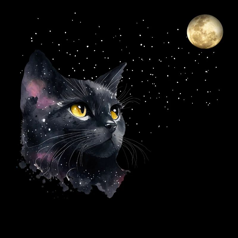 LE CHAT ET LA LUNE