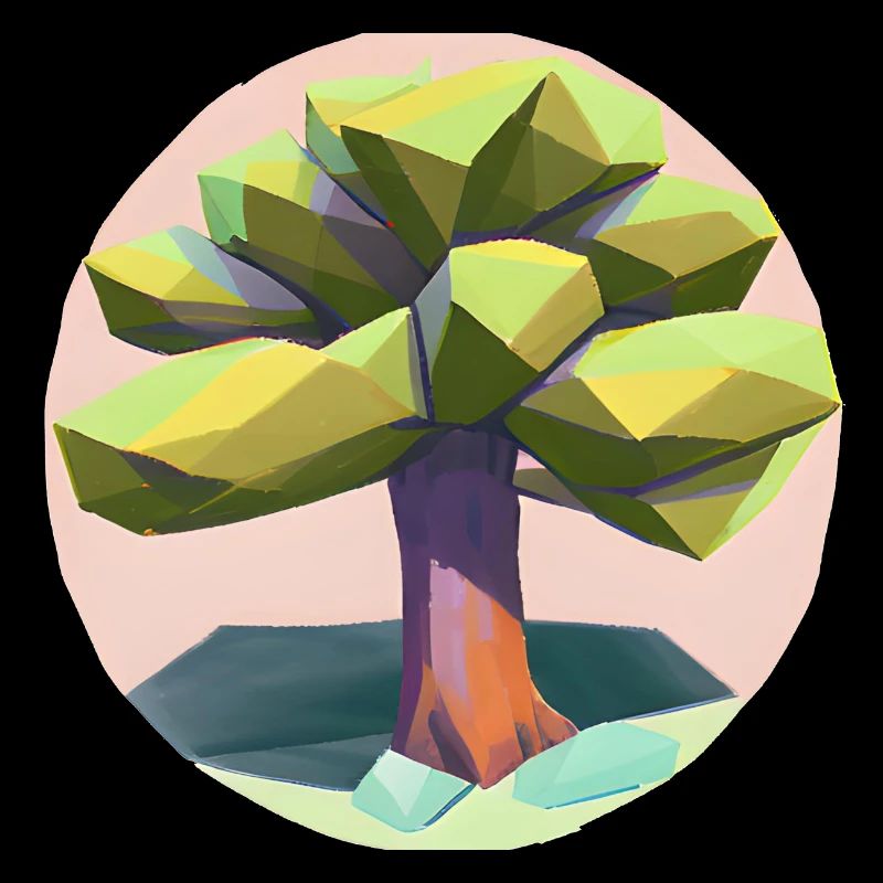 Low Poly - "Singular Low-Poly Tree Beauty"