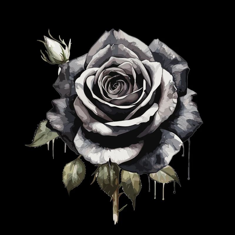 Rose à l’aquarelle