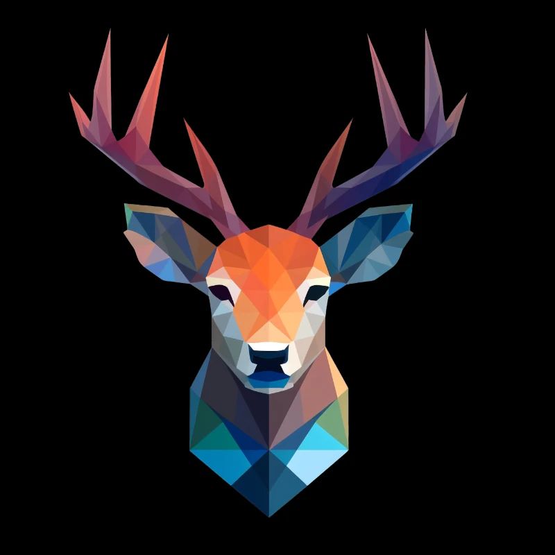 Reh Hirsch Kopf Low Poly Logo Design