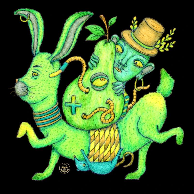 Magic, Bunny, Wizard, Pear