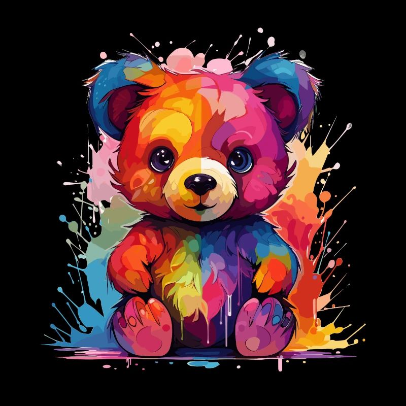 the colorful teddy bear