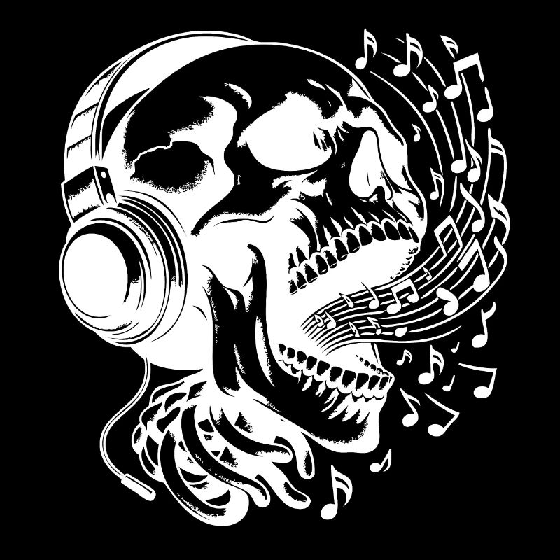 Vanitas Singender Schädel Kopfhörer