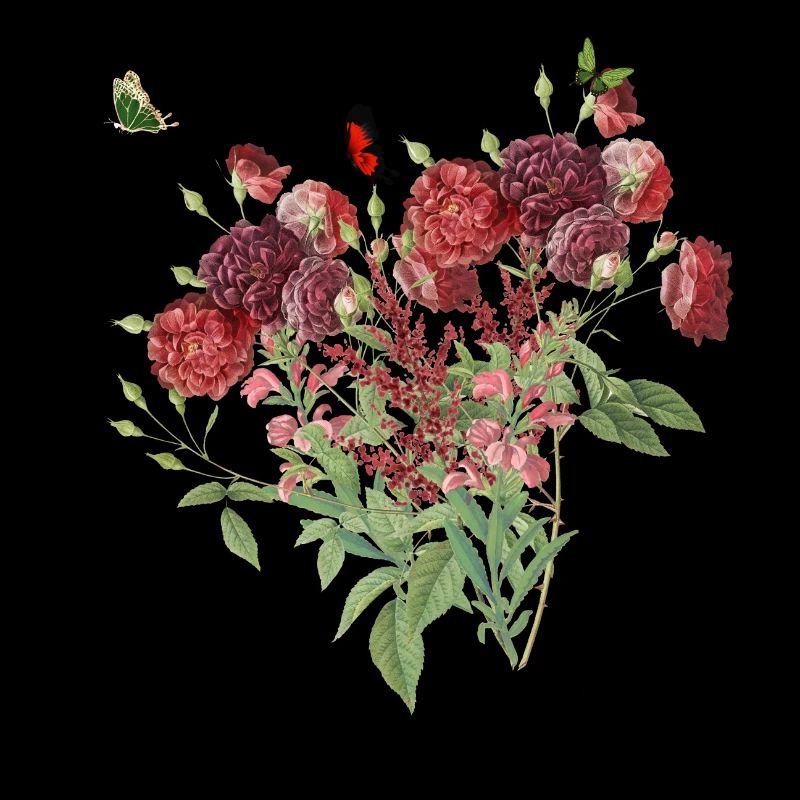 Bouquet de fleurs rouge vintage