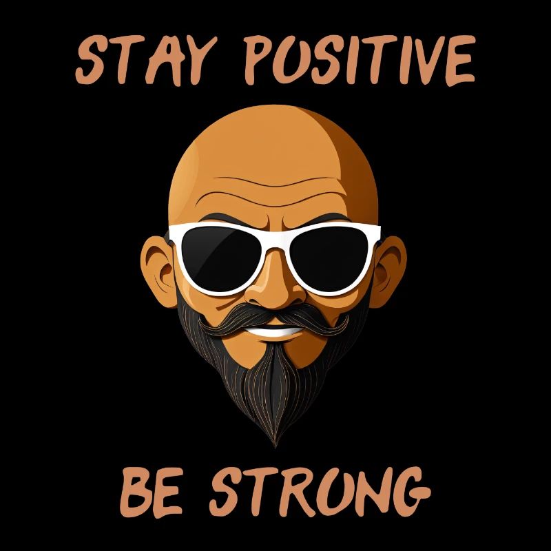 "Bleib positiv, sei stark" Cooler Typ mit Sonnenbrille