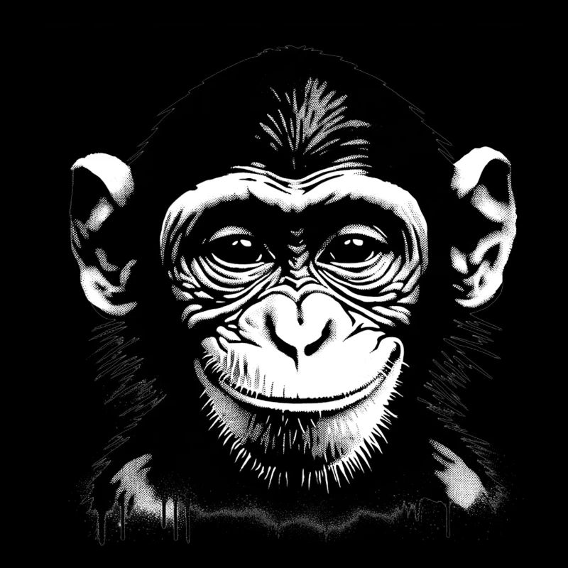 Visage de singe souriant