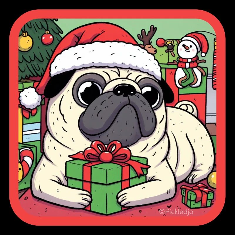 Christmas Santa Pug Dog
