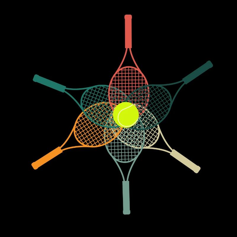 Bunter Tennisschläger - Tennis Geschenkidee