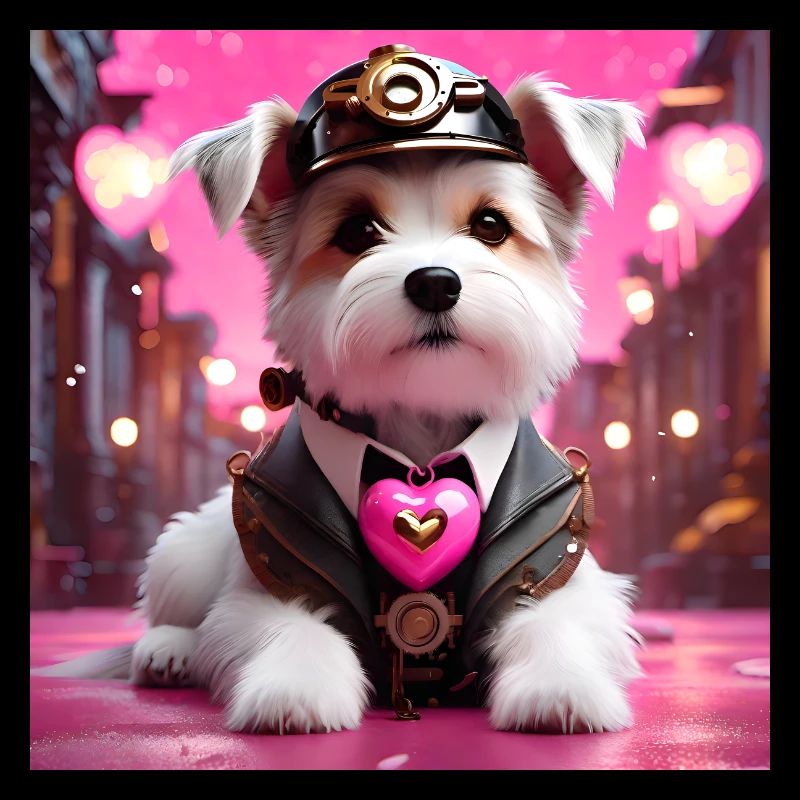 Chien de conception d’art steampunk