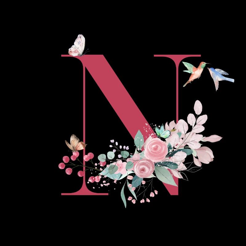 Buchstabe n Blumen - Geschenkidee