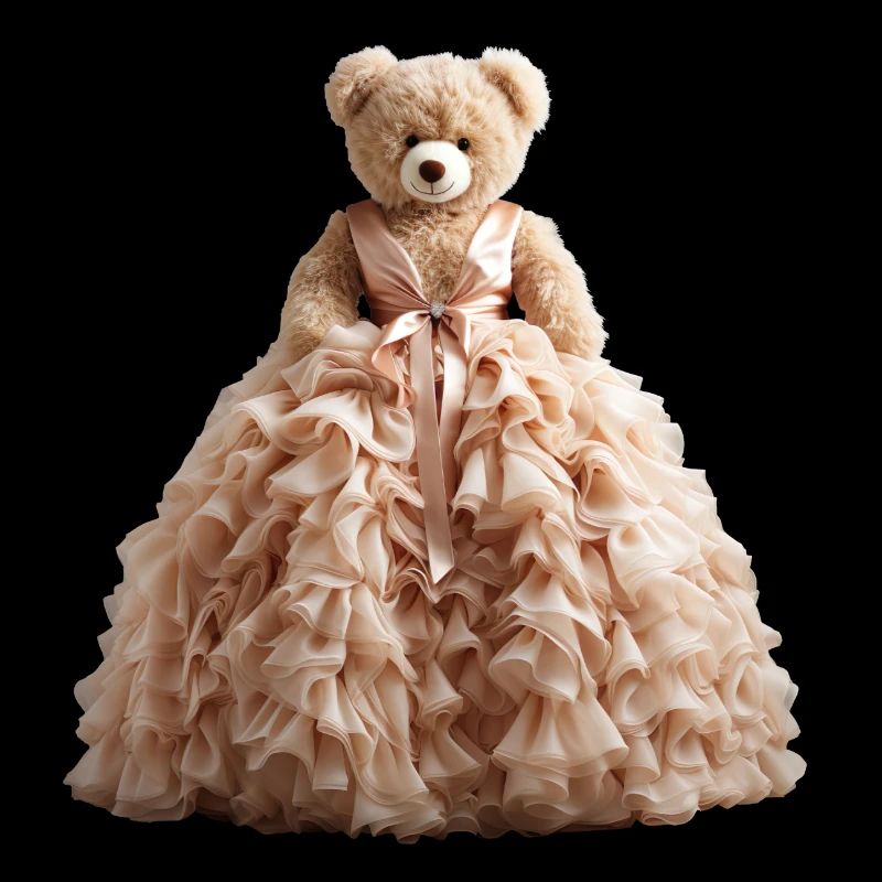 Teddybär im Brautkleid
