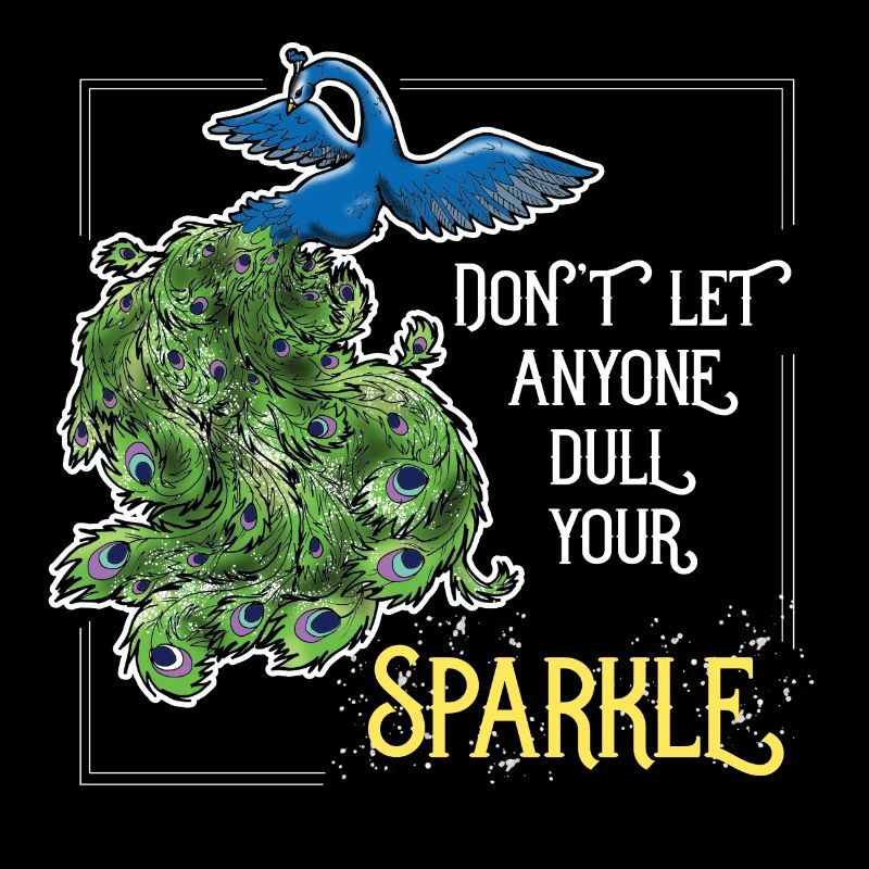 pfau bunt sparkle lustig Geschenk Vogel Spruch