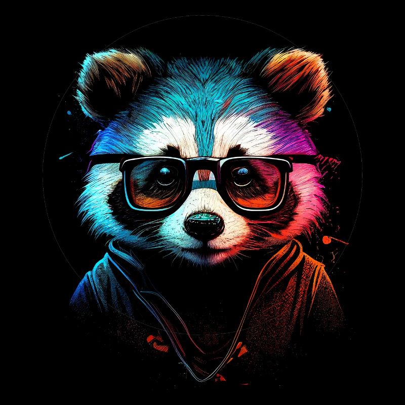 Hipster-Waschbär
