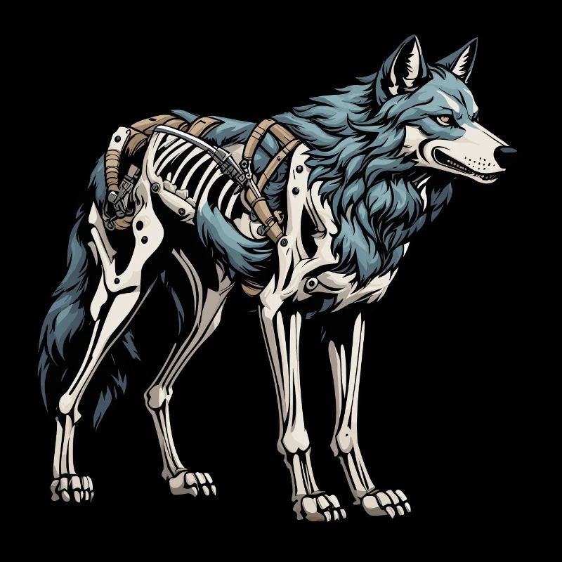 Wolf Skelett Illustration