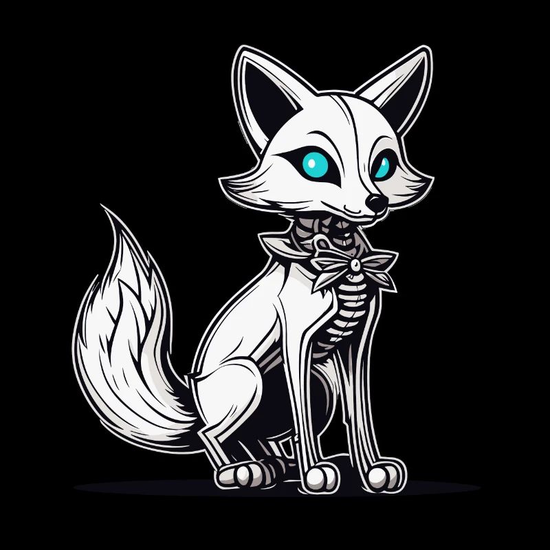 Fuchs Skelett Illustration