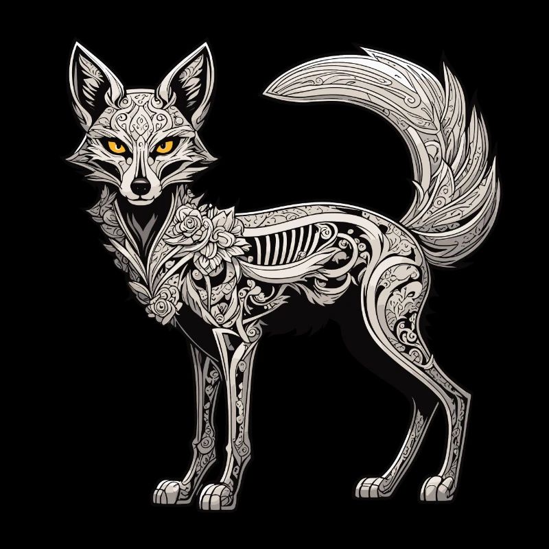 Fuchs Skelett Illustration