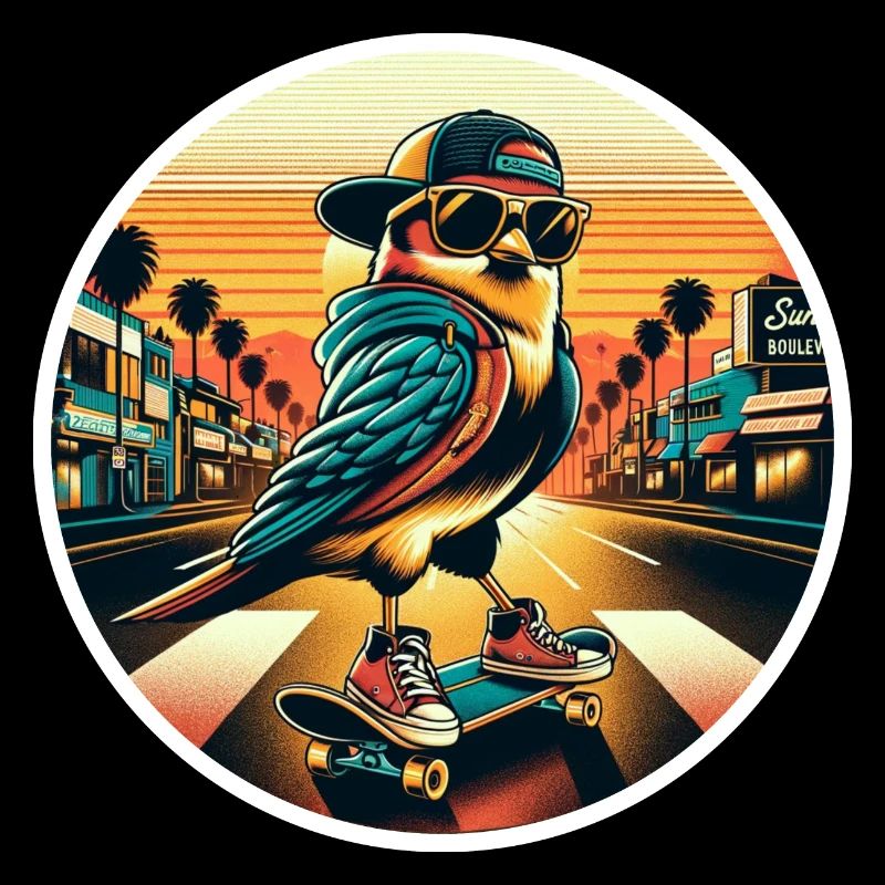 cool skating Bird