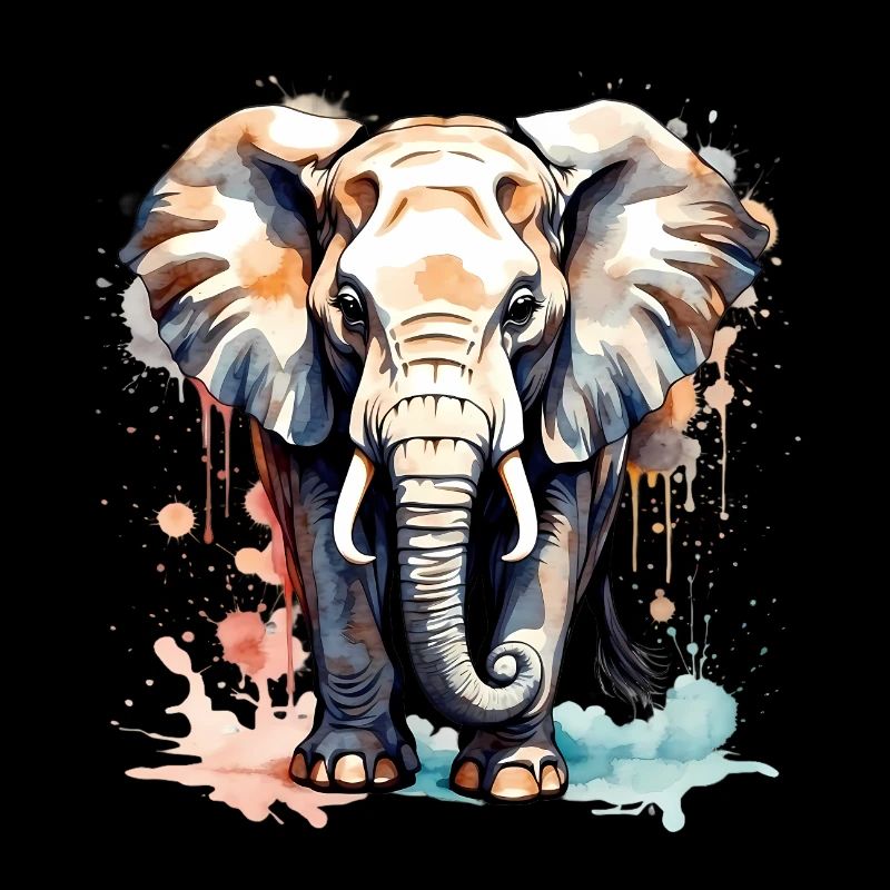 Éléphant en couleurs