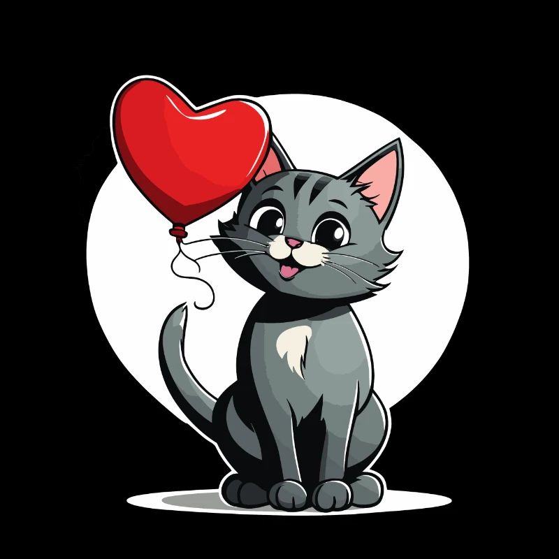 Katze Herz - Valentinstag