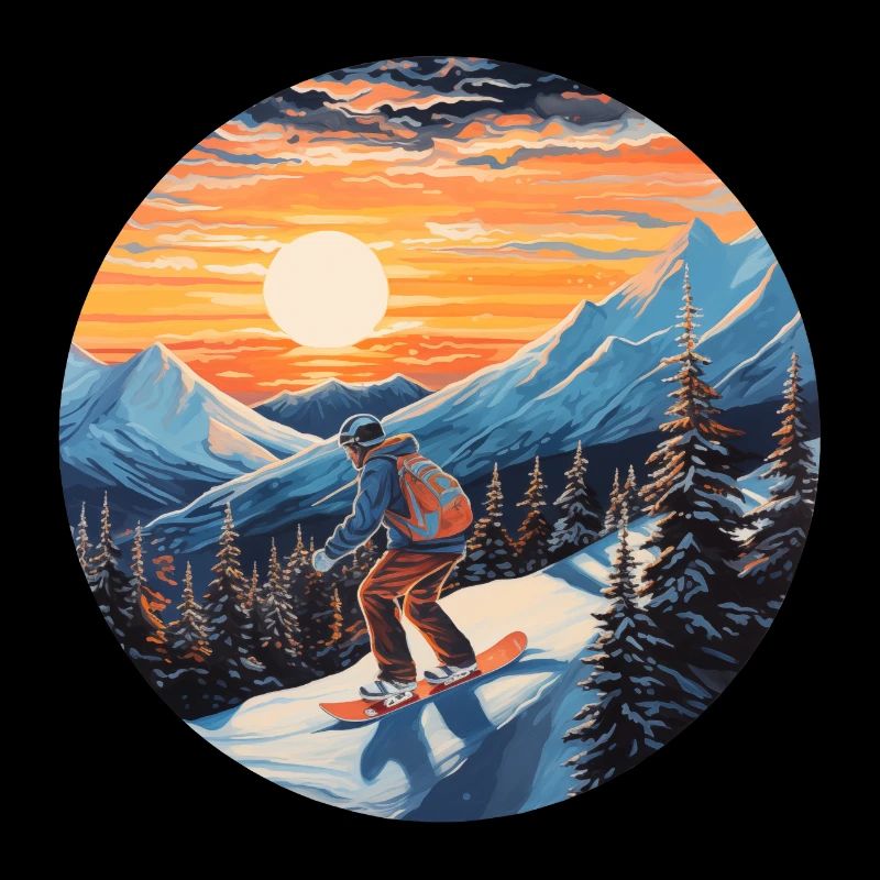 Snowboarder in Sunset