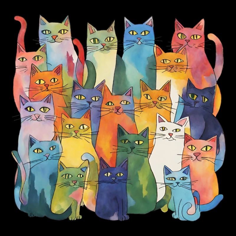 Bunte Katzen