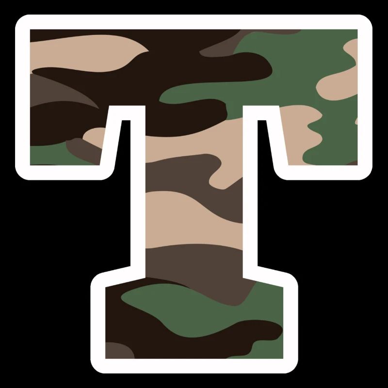 Letter T Military Camouflage - Gift Idea
