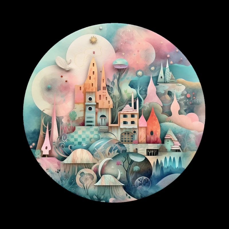 Collage eines skurrilen Dorfes