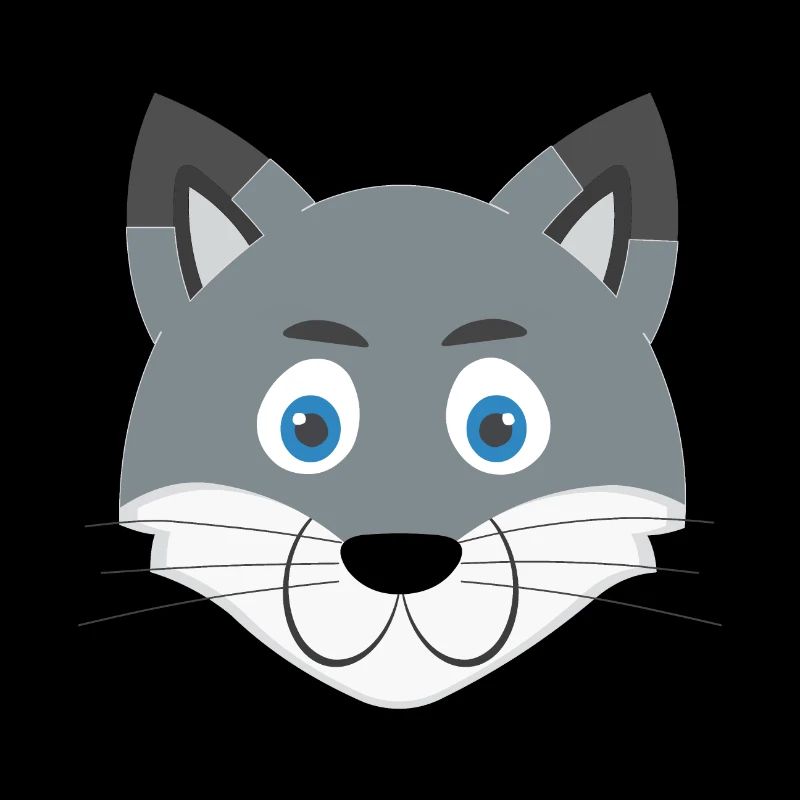 Cartoon wolf face