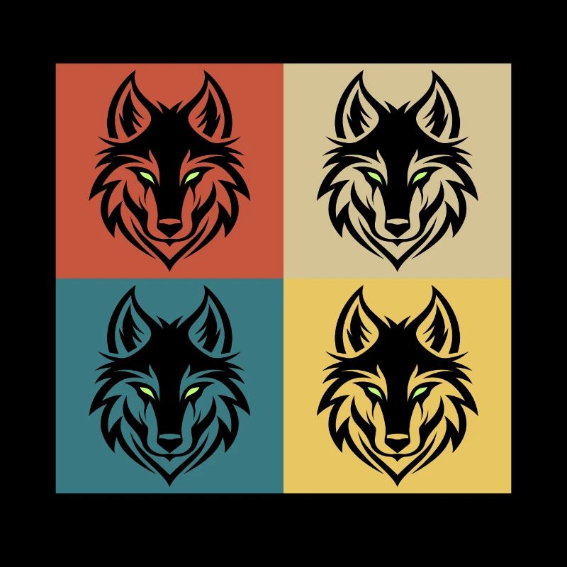 Retro Vintage Wolf