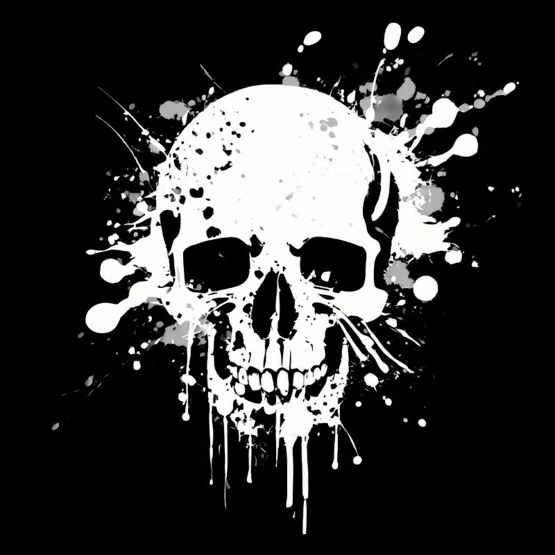 speckled skull in white