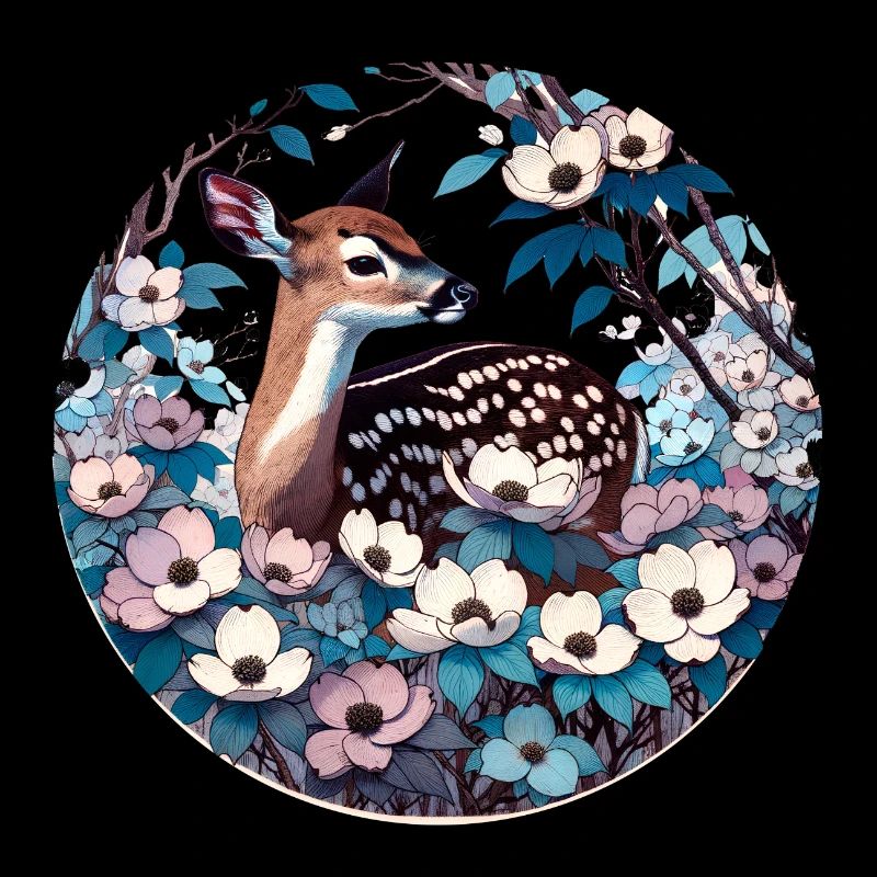 Fauve dans le cornouiller