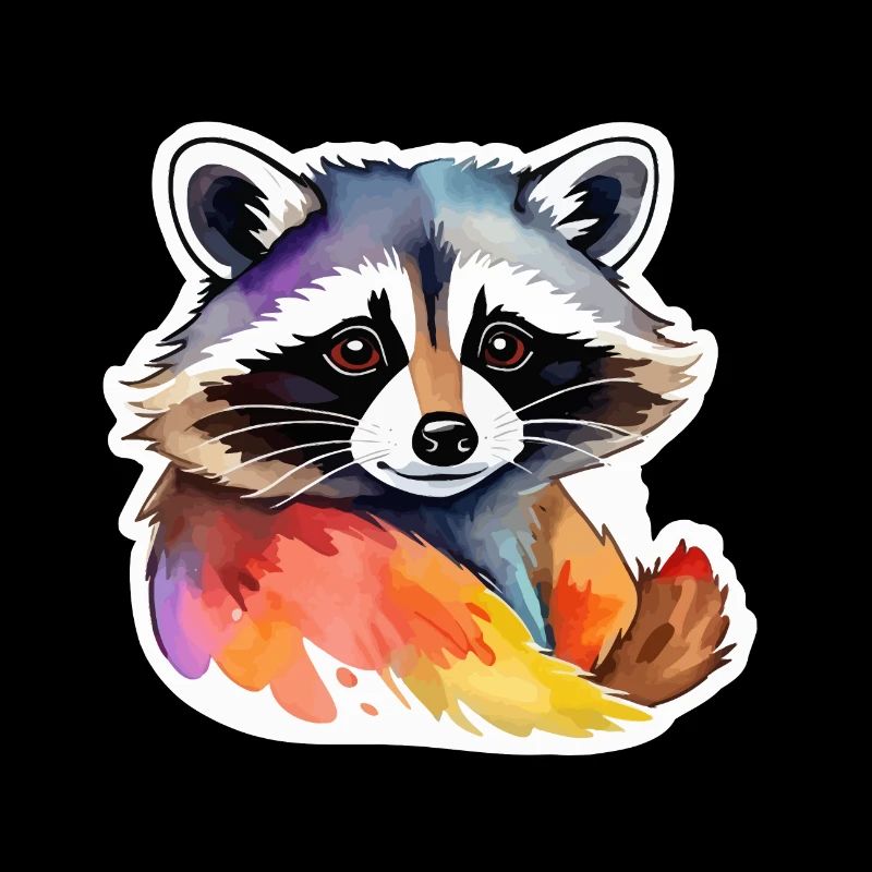 Illustration aquarelle de raton laveur