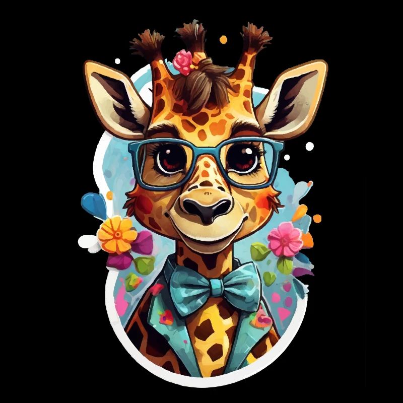 Lustige Coole Comic Giraffe