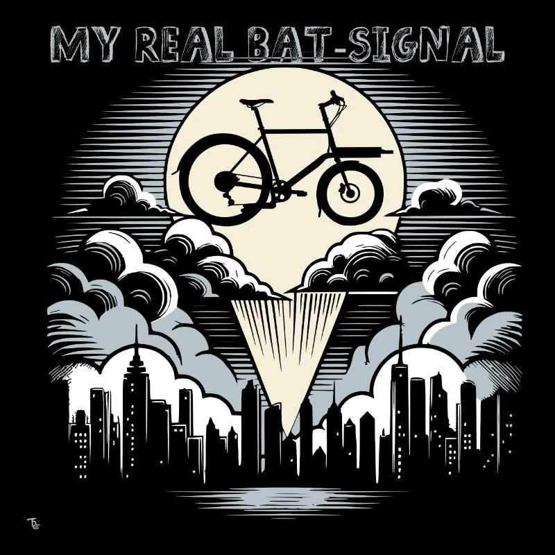 Vélo cargo dans le style Bat-Signal, vélo cargo