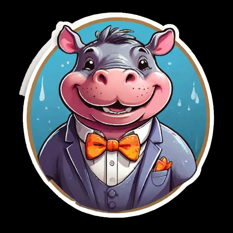 Lustiges Comic Nilpferd