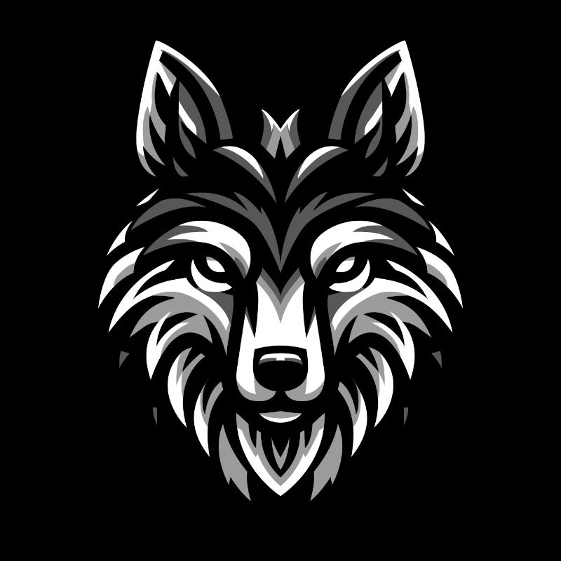 Conception de tête de loup gris