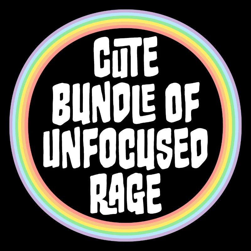 Drôle Mignon Bundle De Rage Non Focalisée Arc-en-Ciel Goth