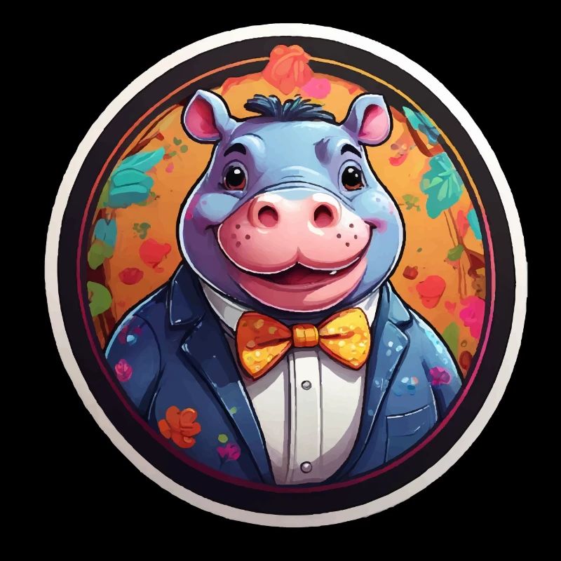 Hippopotame comique drôle