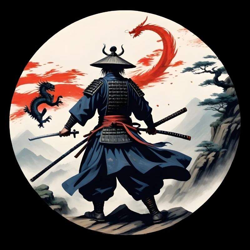 Samurai Japan Drachen Landschaft