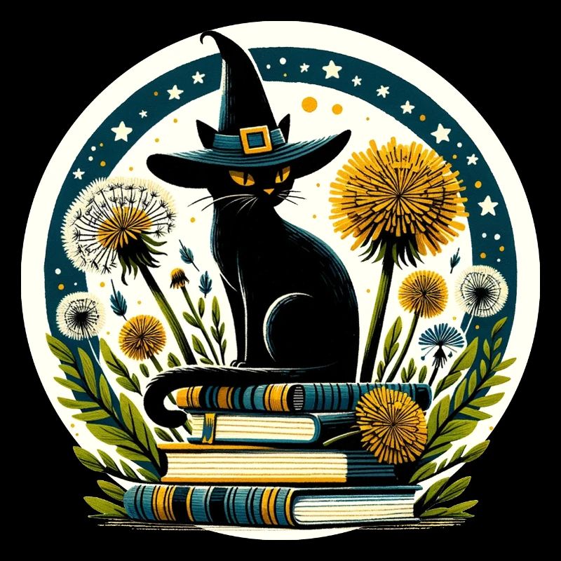 Sorcière chat livresque