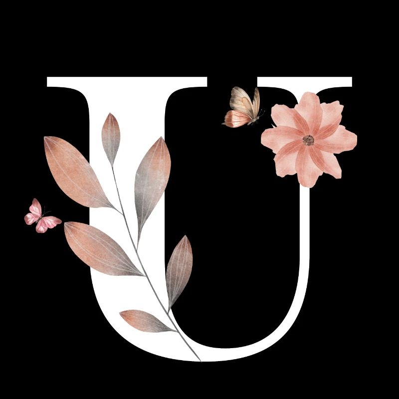 Buchstabe u Wildblumen Aquarelle