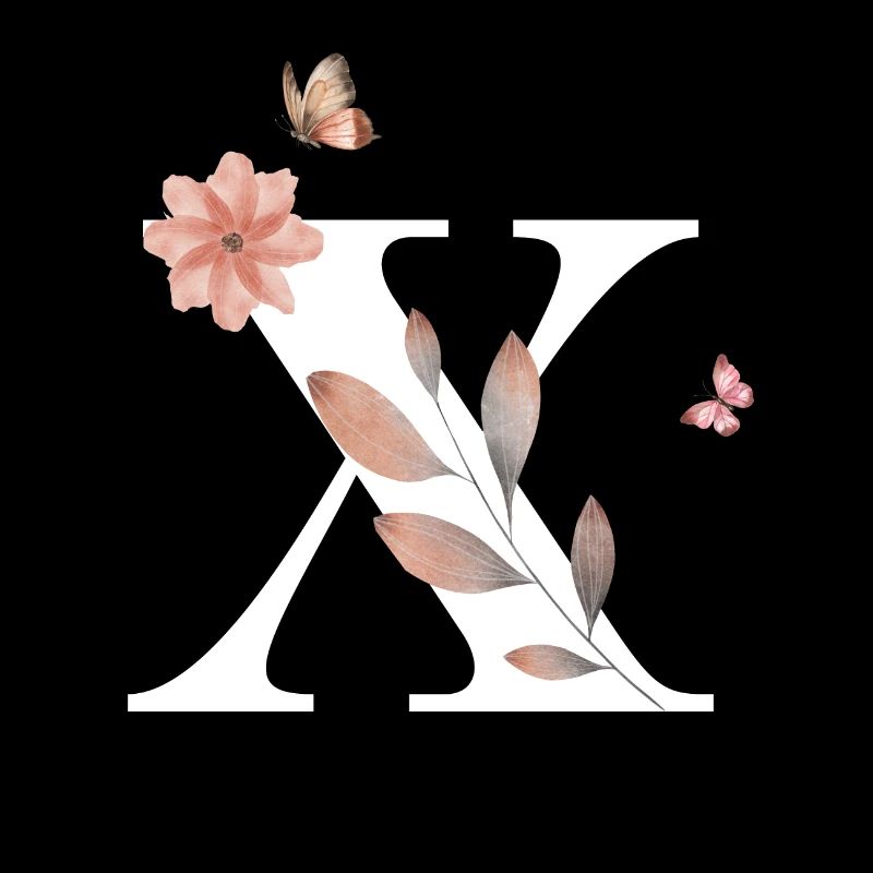 Buchstabe x Wildblumen Aquarelle