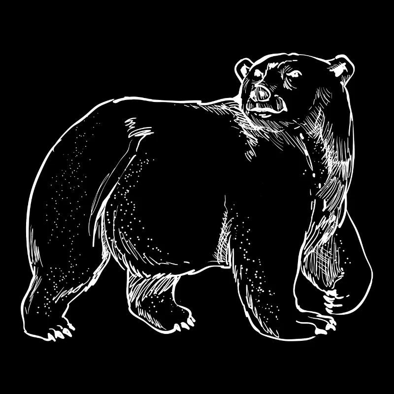 Bear Line Art Mono