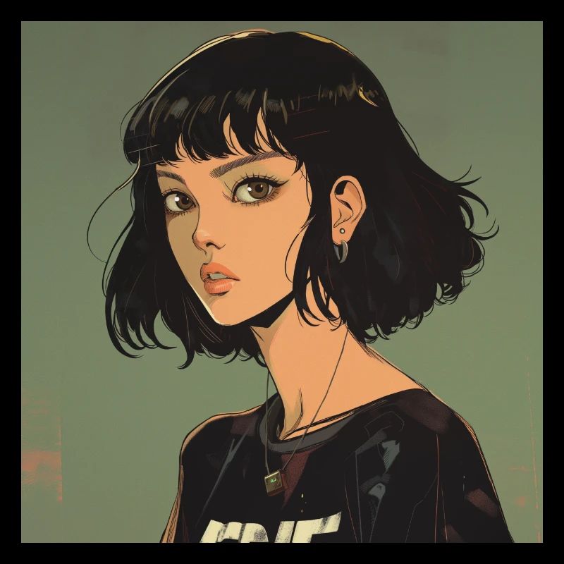 Impression de mode de haute qualité de fille anime des années 80