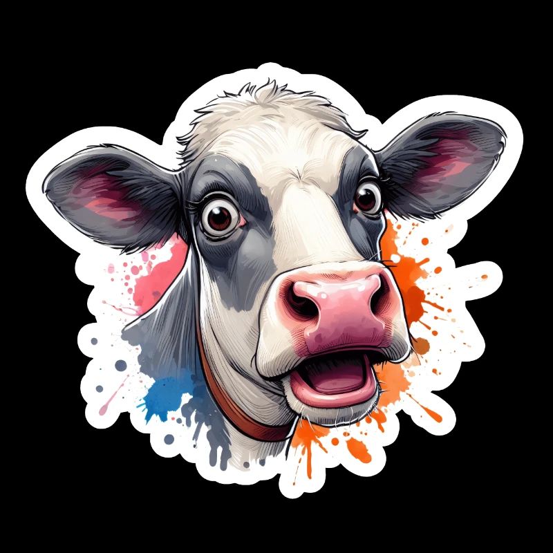 Tête de vache effrayée