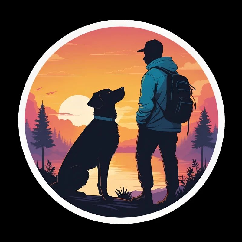 Compagnons au coucher du soleil