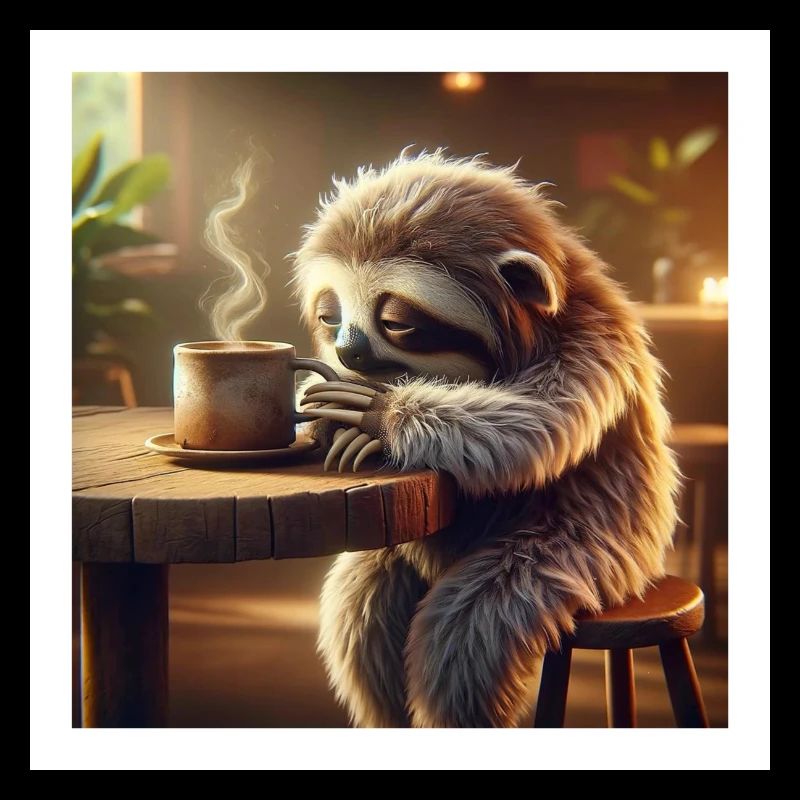 Faultier Morgenkaffee