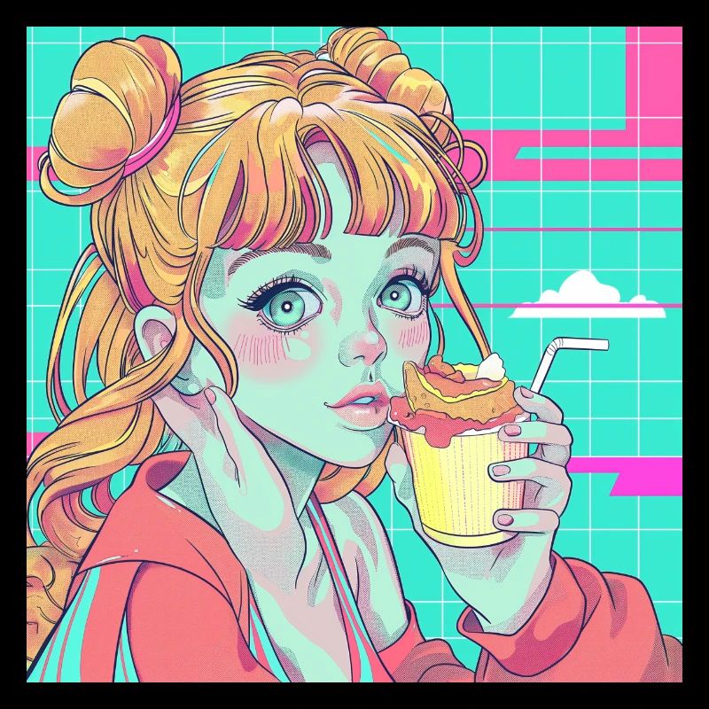 Impression de mode de haute qualité de fille anime des années 80
