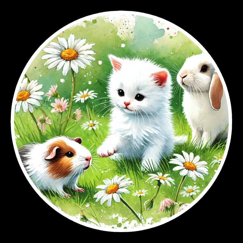 Guinea pigs, rabbits and kittens