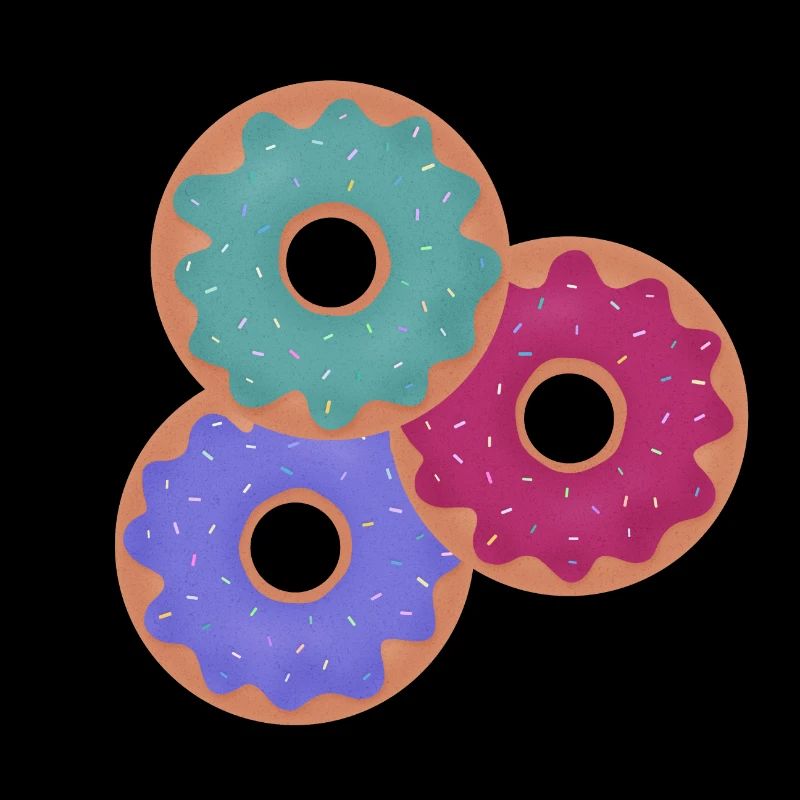 3 colorful donuts